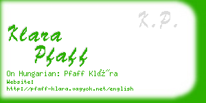 klara pfaff business card